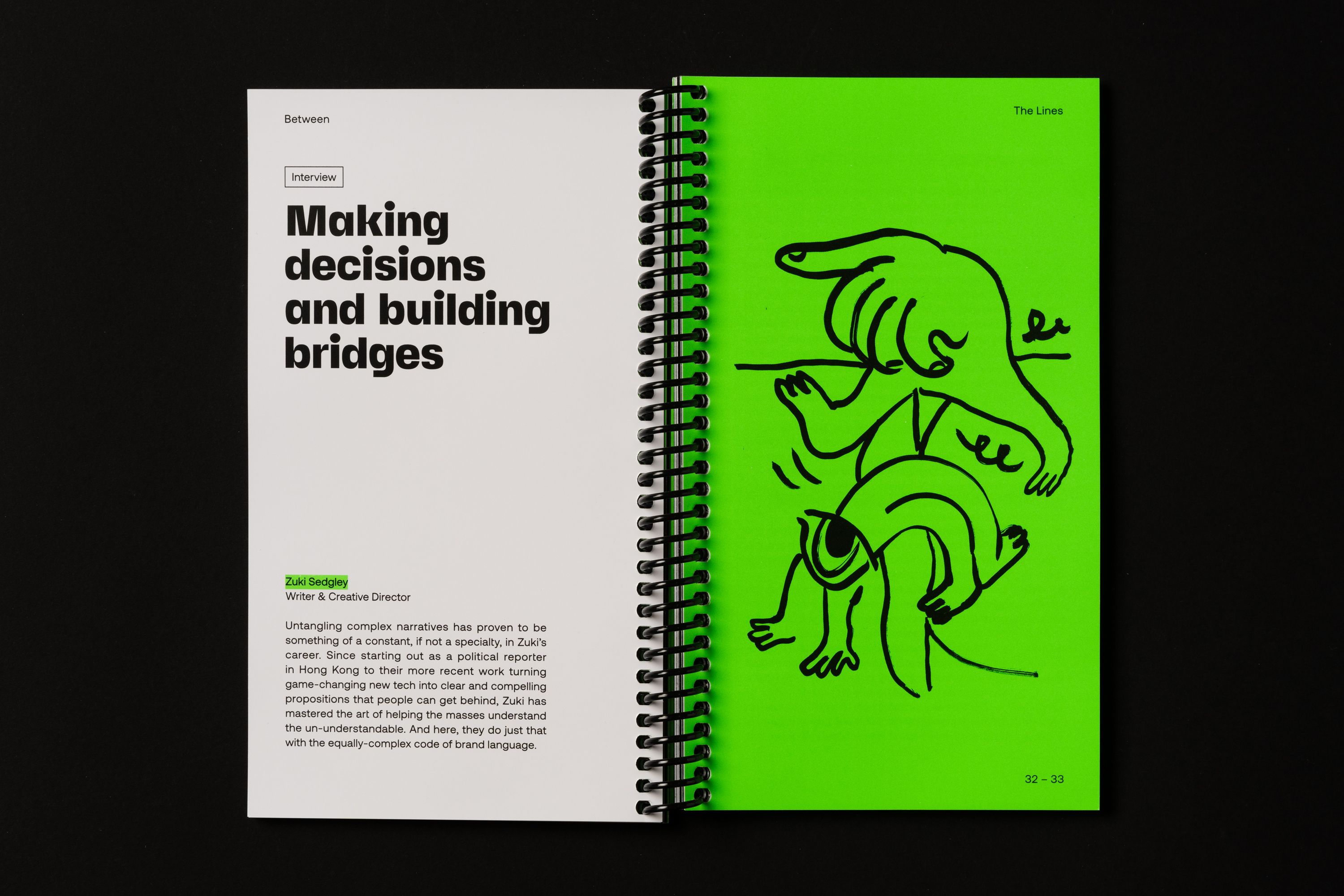 Between The Lines publication designed by Extract