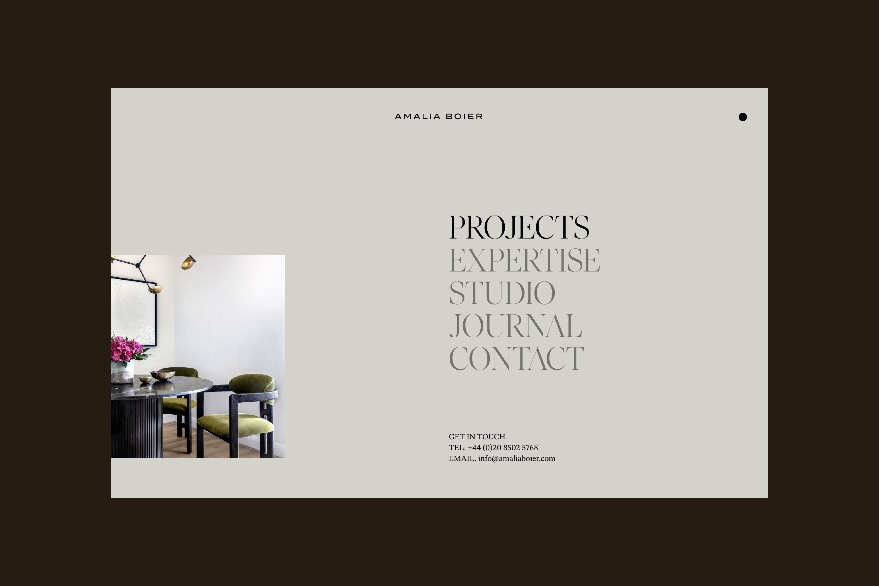 Website for interior designer Amalia Boier