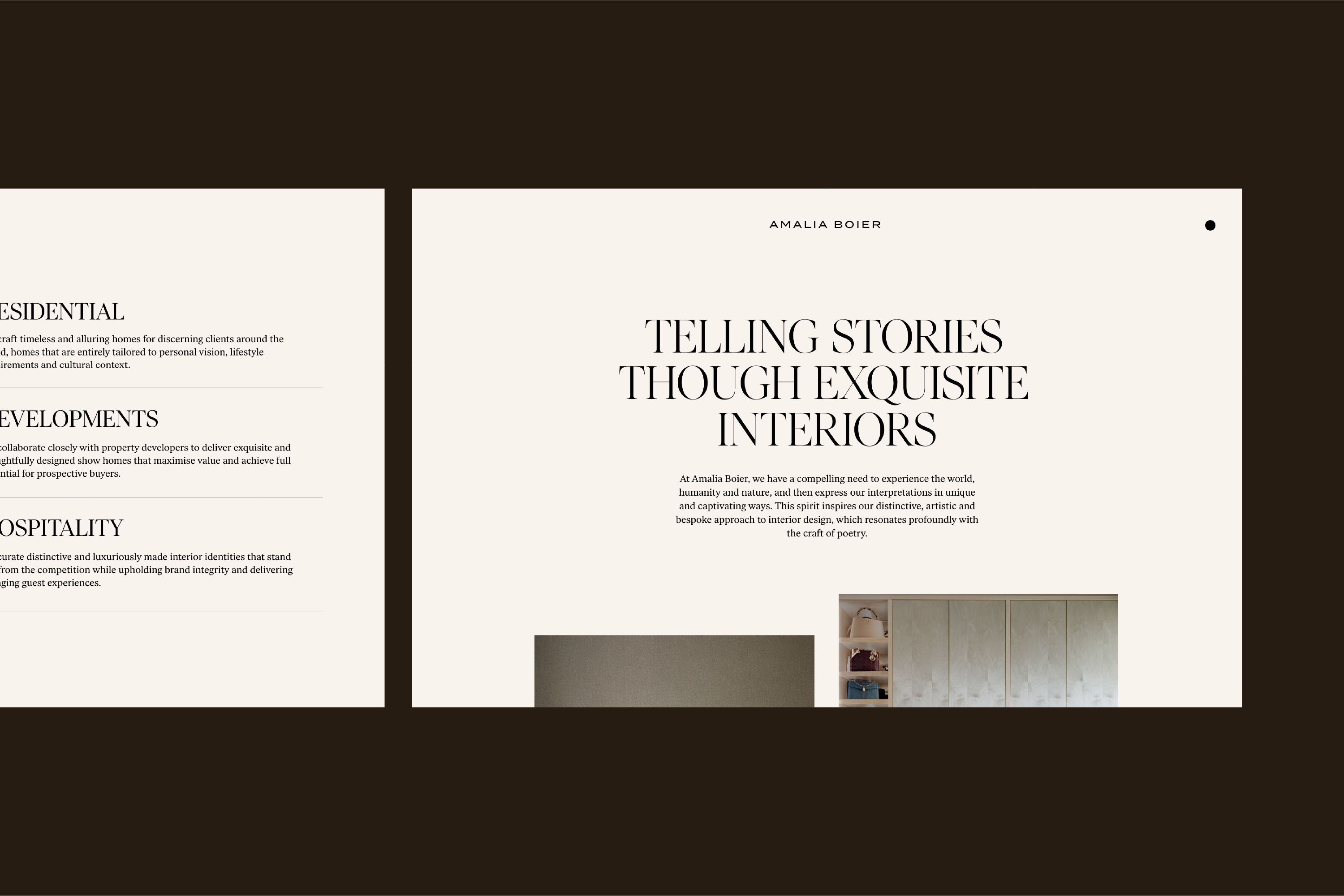 Website for interior designer Amalia Boier