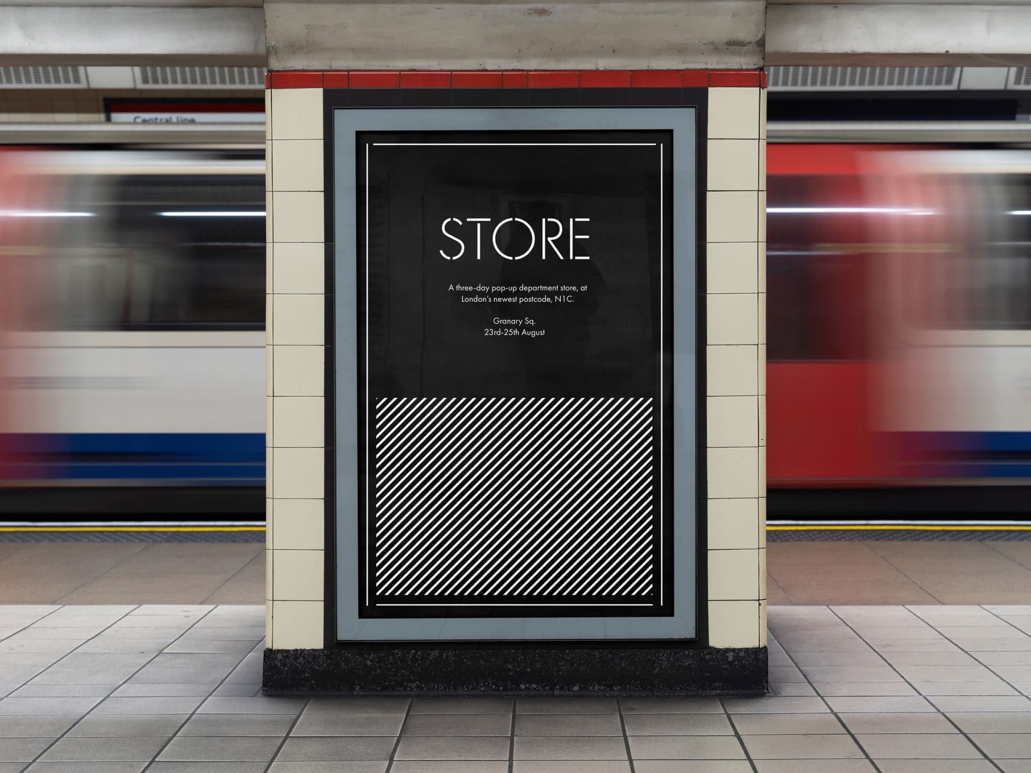 A modular brand identity for a pop-up retail event Store