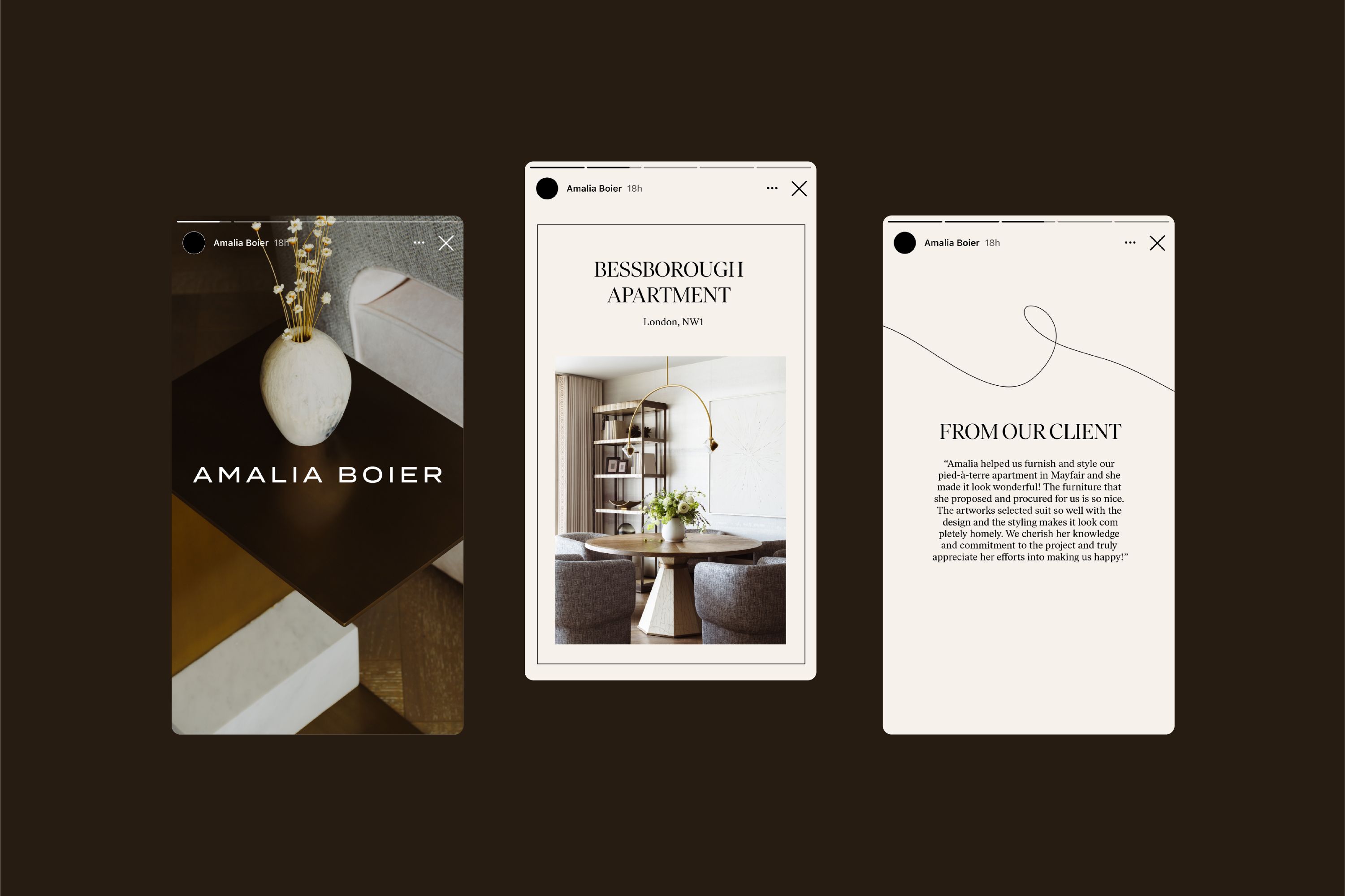 Brand and website for interior designer Amalia Boier